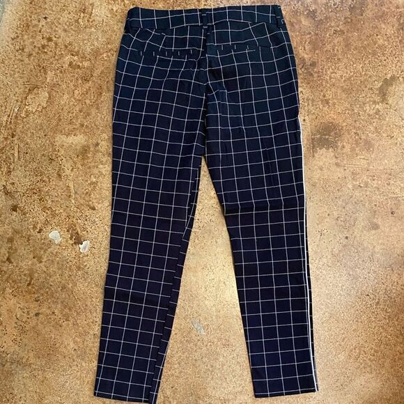 OLD Navy academia Black plaid Pixie Tuxedo Skinny cropped flat front dress pant - Picture 8 of 9